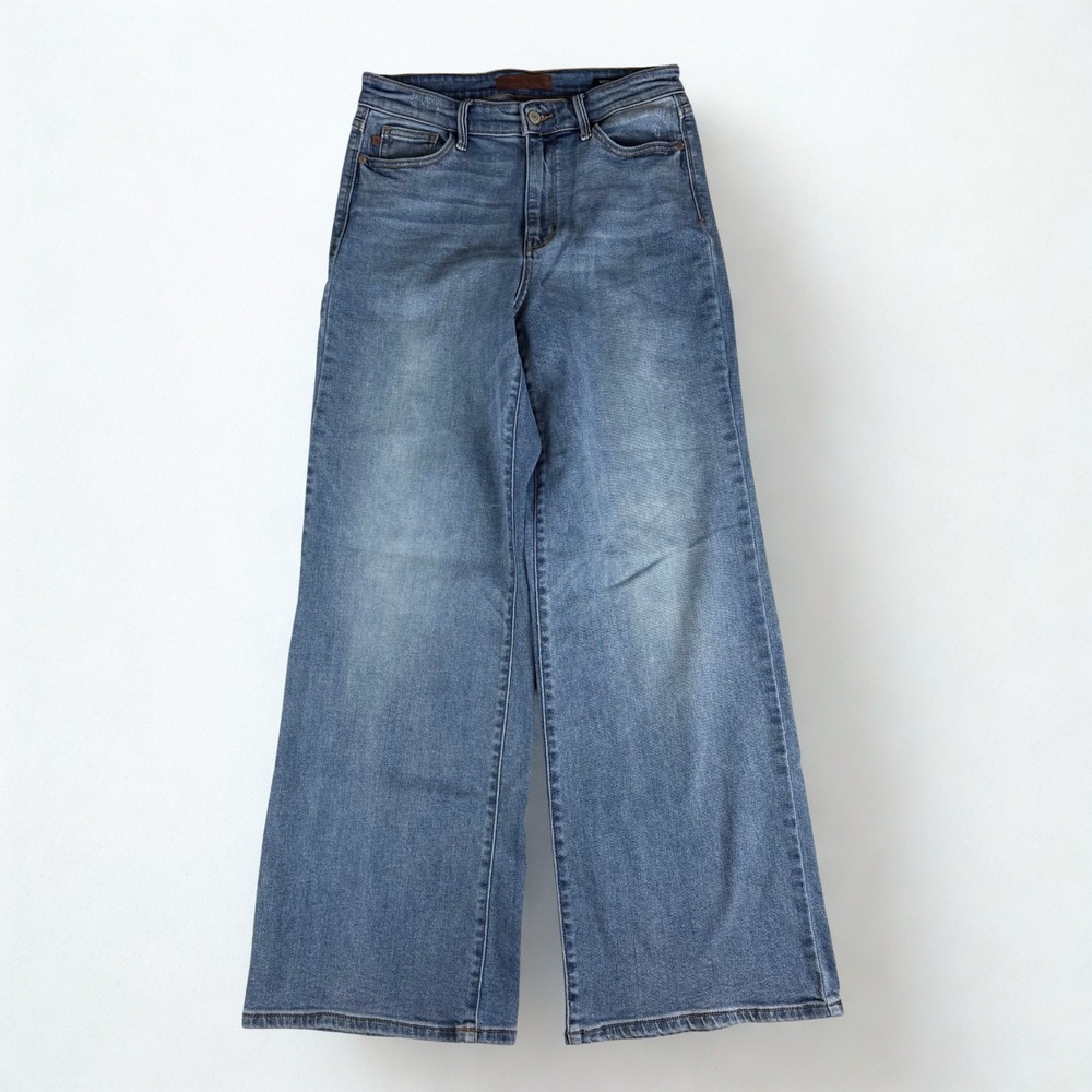 Judy Blue Light Medium Blue Wide-Leg Flare Jeans